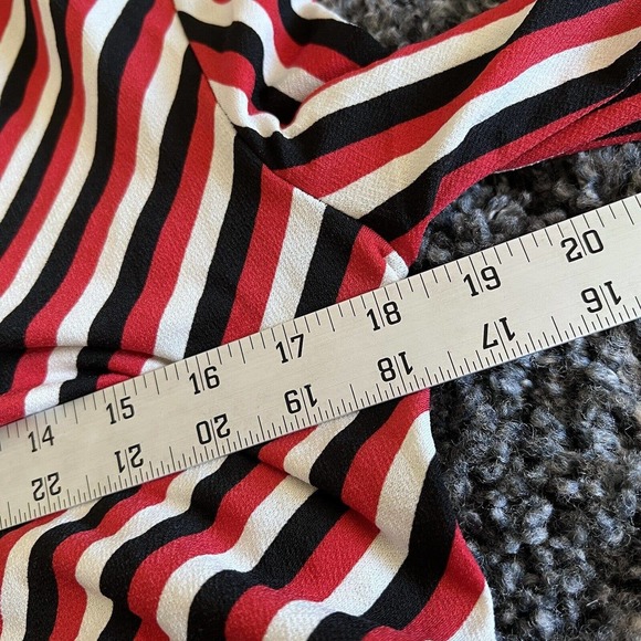 Bershka Striped Long Sleeve Surplice Neck Bodysuit Medium - Picture 3 of 7